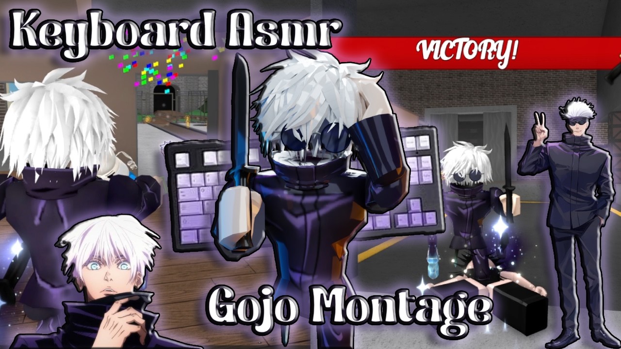 Playing MM2 as GOJO + Beating Teamers || Keyboard Asmr ||