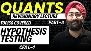 Hypothesis Testing | CFA Level-1 Quantitative methods Revisionary Lecture by Karan sir
