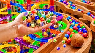 Marble Run ASMR – Wooden Marbles on a Wooden Track 2 | 3 Hours of Deep Sleep