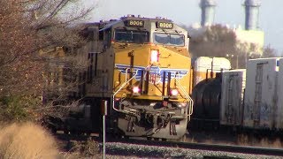 UP doublestack with 4 engines & 3 reefers in Marshalltown, Iowa