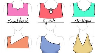 7 Trendy Blouse Necklines in 2024|| How to draft and cut necklines|| Beginners Friendly