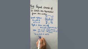 Equal chords of a circle are equidistant from the centre