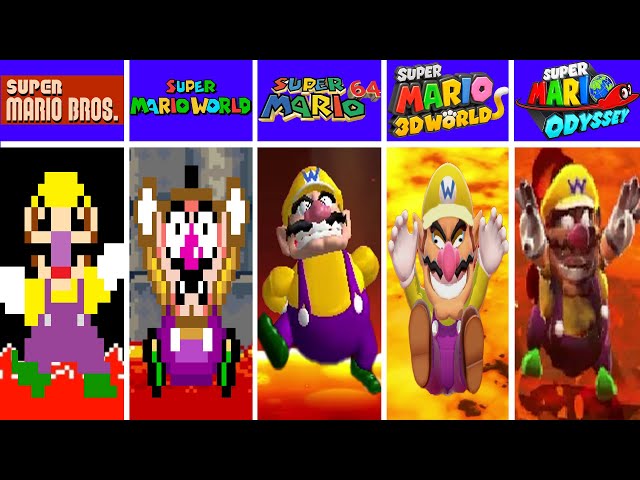 Evolution Wario Falling Lava, Game Over Screens in Super Mario Games And Fan Mod Games (1985-2025)