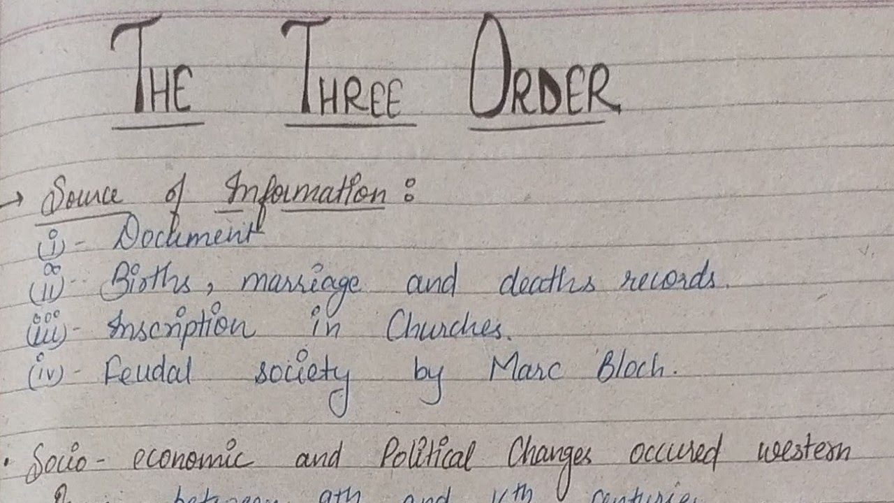 Handwritten notes of The Three Order class 11 - YouTube
