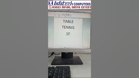 Create Table tennis in Word Document | Infotech Computers Bhagya Nagar Kurnool 6302358106 #training