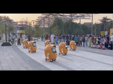 Mascot Opti welcoming visitors at Expo 2020 Dubai