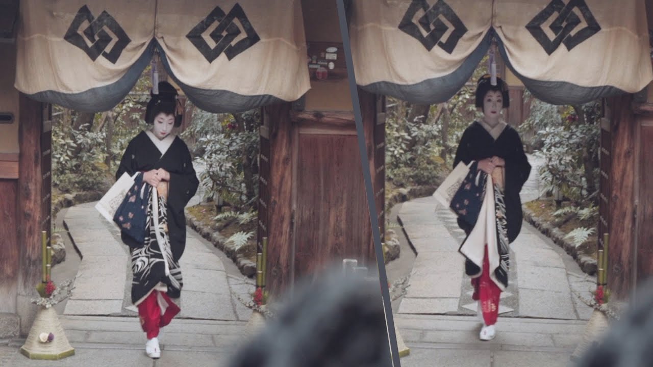 Geisha and Maiko in the gion of Kyoto Japan.  New Year Greeting day.