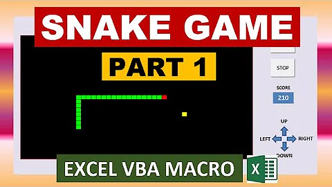 Excel Snake Game VBA Macro (Advanced) Part 1/2