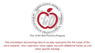 Weber School District New Custodian Orientation & Training video