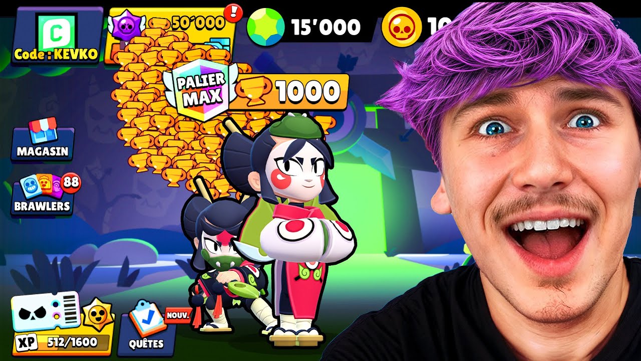 JE MONTE KAZE À 1000 TROPHÉES !! (Nouveau Brawler Ultra Légendaire)