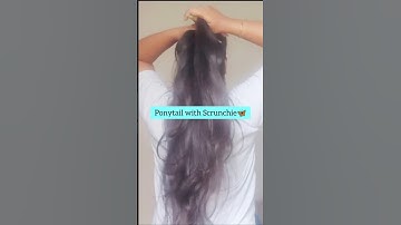 Ponytail Hack with(Scrunchie) #shorts #hairstyle #youtubeshorts #hack #trending #ytshorts #fyp #hair
