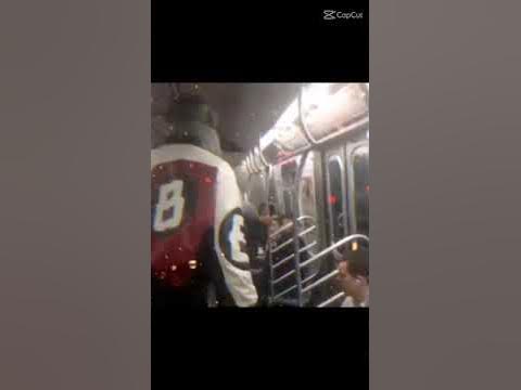 Man with 8 ball jacket casually fights in a train with chill music ...