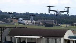 Two V-22 Osprey landing Lakenheath