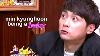 min kyunghoon being a baby for almost 3 minutes straight