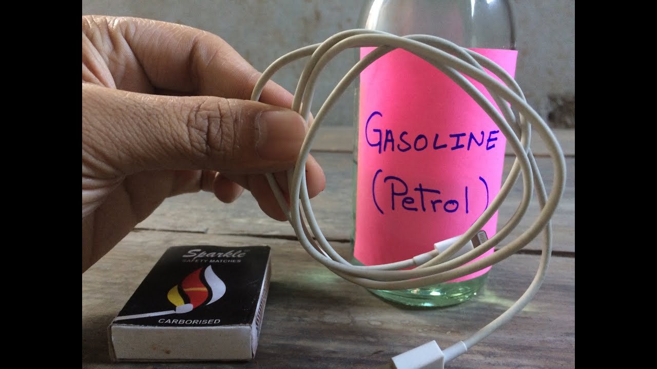 Burning iphone cable - YouTube