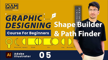 Graphic Designing Class 5 | Adobe Illustrator Course (Tutorials) Pathfinder and Shape builder tool