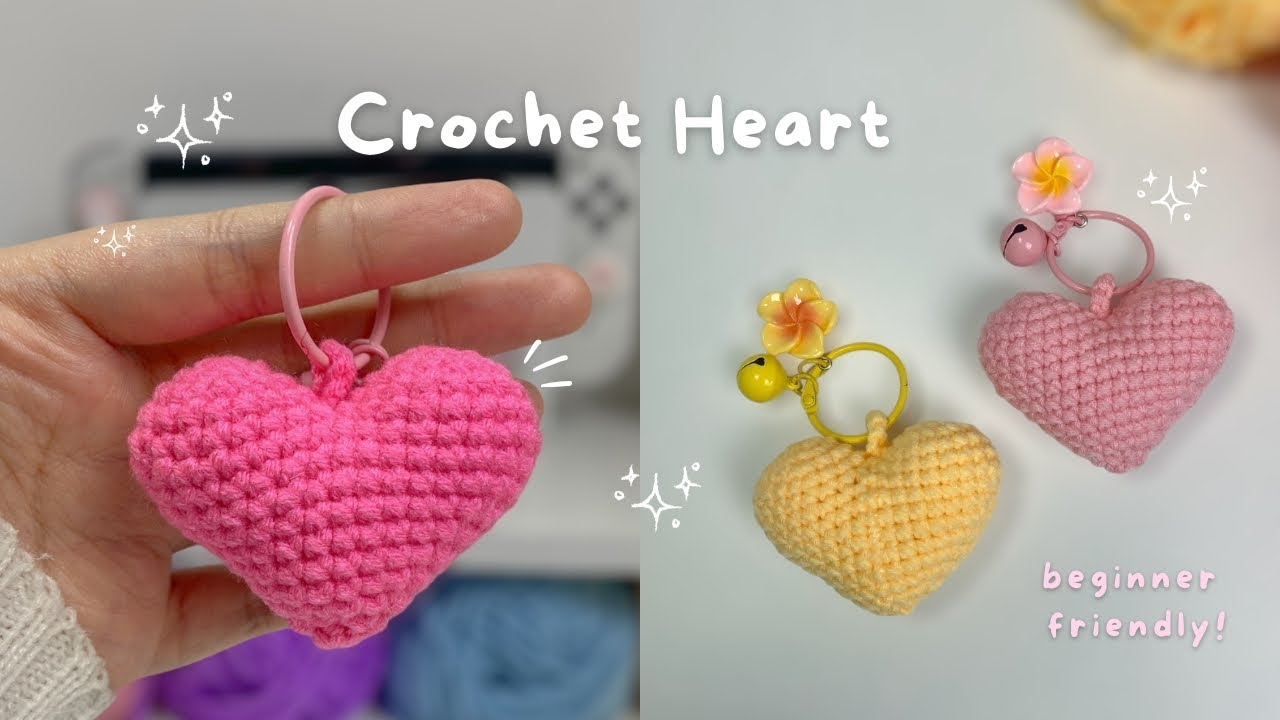Crochet Heart Keychain | Easy Amigurumi Tutorial | Beginner