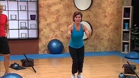 BOSU Skiing Moguls with Stick Jumps