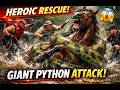 Giant Python Attacks Lonely Horse! Heroic Rescue Team Saves the Day 🐍🐴😱