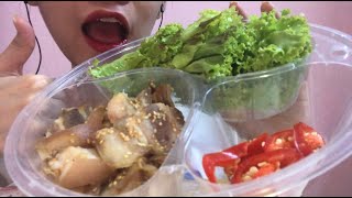 ASMR BOSSAM (PORK BELLY WRAPS) NO TALKING EATING SOUNDS screenshot 4