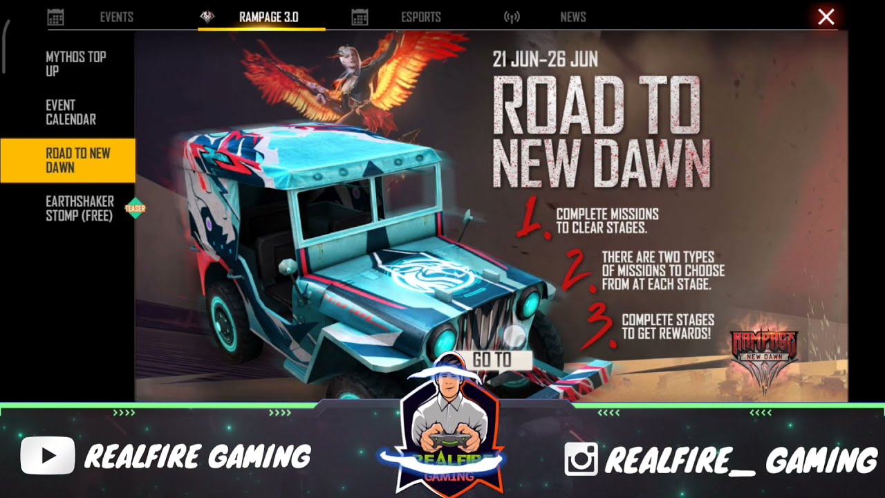 ROAD TO NEW DAWN FREE FIRE || ROAD TO NEW DAWN EVENT || HOW TO COMPLETE ROAD TO NEW DAWN EVENT