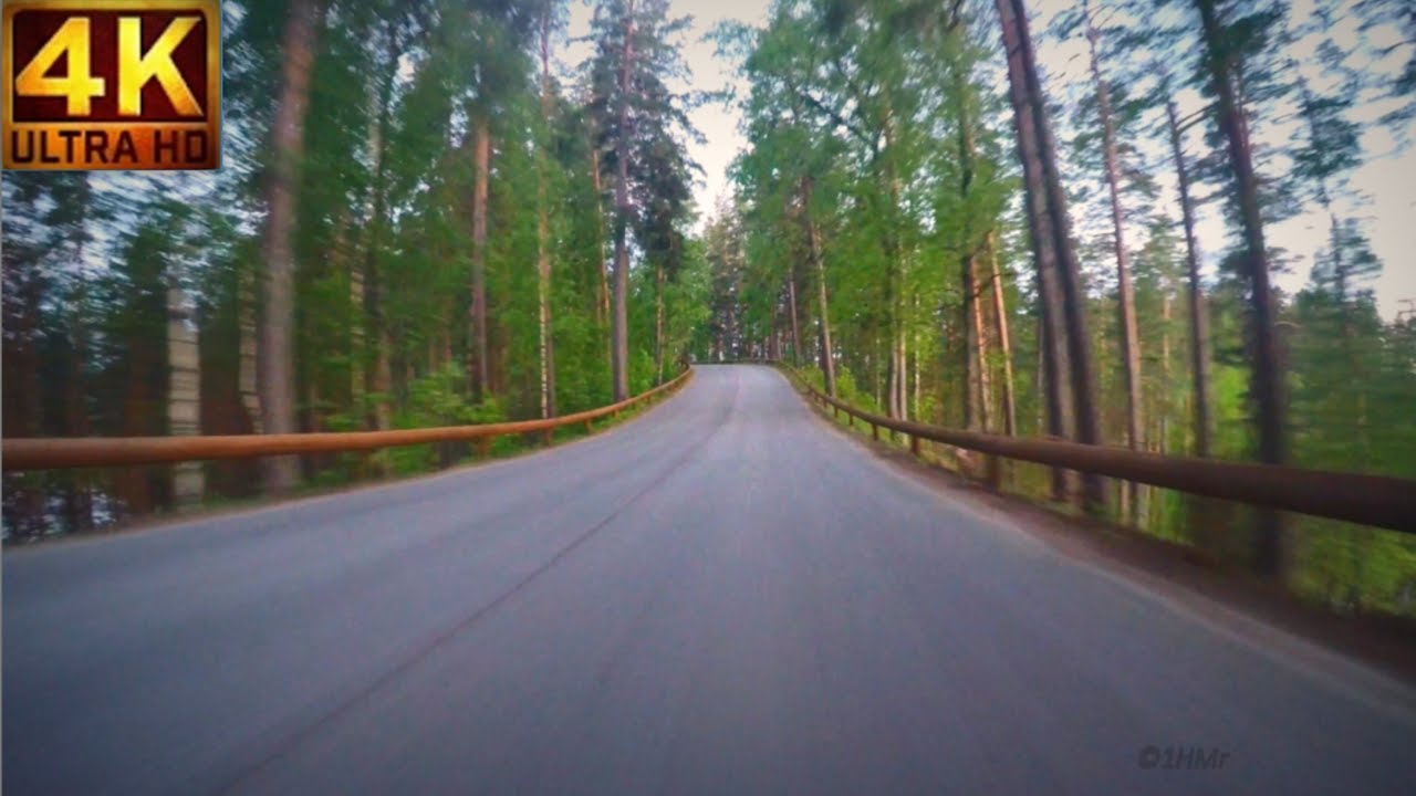 Punkaharju Midnight ride Finland in 4K  Финляндии Пункахарью Полночная поездка