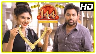144 movie scenes | oviya intro | shiva and oviya decide to loot madhusudhan's jewellery shop