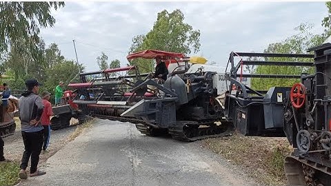 bốn máy cắt lúa độ bánh 9 mở đồng cắt lúa ô em 18 rất siêu nhanh tập 38#maibangtv