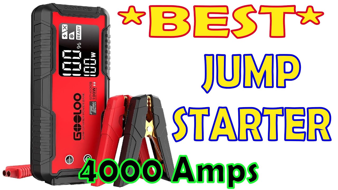 GOOLOO GT4000S Jump Starter 4000 Amp Car Starter 100W Fast-Charging 12V Jump  Box