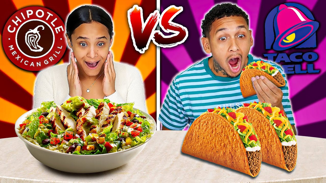 CHIPOTLE VS TACO BELL FOOD CHALLENGE! YouTube
