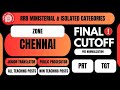 RRB TEACHING & NON TEACHING I FINAL EXPECTED CUTOFF I CHENNAI I MINISTERIAL & ISOLATED CATEGORIES I