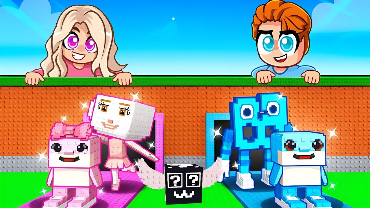 Killar VS Tjejer Lucky Block Race i Steal a Brainrot