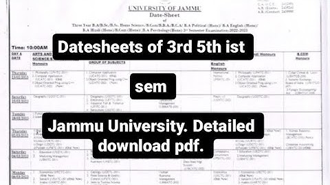 Detailed Discussion Datesheet ..3rd 5th. Regular /Private ..Ist sem .also ..
