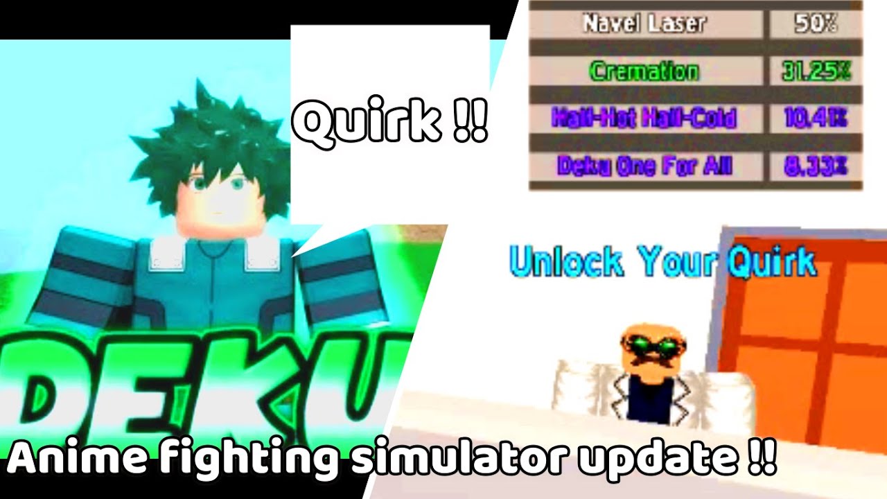 Anime Fighting Simulator Update Quirk Training Area And New Rank Youtube