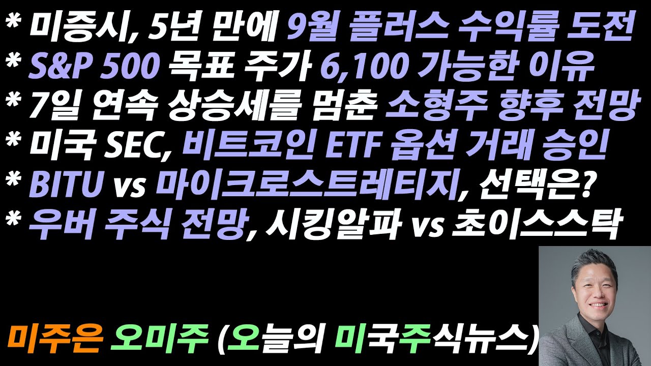 [오늘의 미국주식뉴스] 미국 SEC, 비트코인 ETF 옵션 거래 승인 / BITU vs 마이크로스트레티지, 당신의 선택은? /  시킹알파와 초이스스탁의 우버 주식 전망