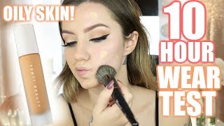 FENTY BEAUTY FOUNDATION REVIEW + 10 HOUR WEAR TEST | Oily Skin | Jazzi Filipek screenshot 4