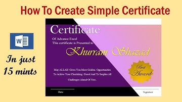 Create A Simple Certificate Design in word