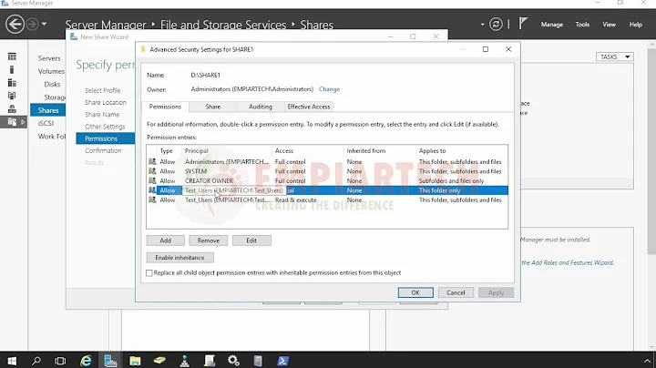 How to Setup Shared Folder With NTFS Permission in Windows Server 2016