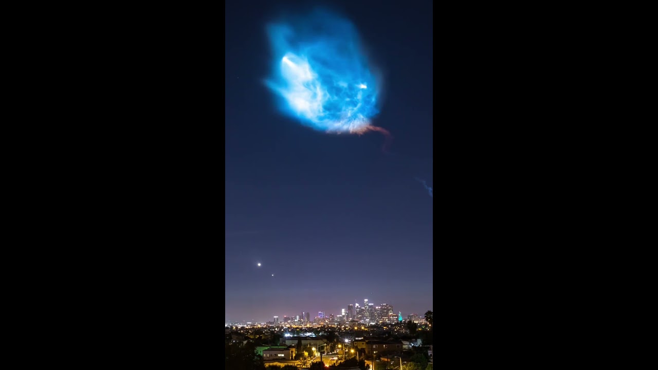 SpaceX Falcon 9 Over Downtown Los Angeles