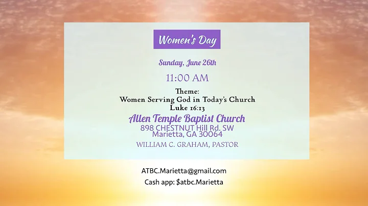 Annual Women's Day, Sunday, June 26, 2022 with Min...