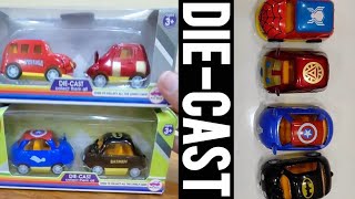 DIE-CAST Superhero Cars😍|Spiderman, Batman, Ironman, Captain America Car|Pull Back Cars| #superhero