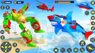 🦈シャークロボットカーモンスタートラックジェット変身ゲーム2026スーパーファイト😡😵- Androidゲームプレイ、 screenshot 4