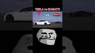 TESLA vs BUGATTI😈🗿🗿#shorts #tesla #bugattishiron