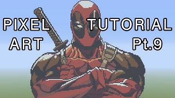 Minecraft Pixel Art Tutorial - Deadpool Part 9