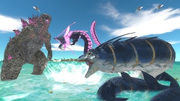 Evolved Godzilla VS. Tiamat X Drownviper! - Animal Revolt Battle Simulator