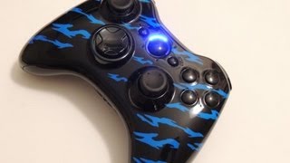 Custom Airbrushed Blue Tiger Xbox 360 Controller