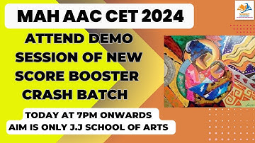 MAH AAC CET 2024 I Attend demo session today by 7pm Join now.