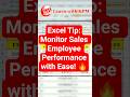 Excel Tip: Monitor Sales Employee Performance with Ease! 🔥 #viral #excel #shorts