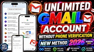 Unlimited Gmail Account Without Phone Verification 2026|how to Create Unlimited Gmail Accounts Guide