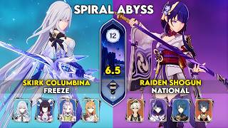 NEW! C0 Skirk Columbina Freeze &amp; C0 Raiden R/National | Spiral Abyss Luna VI | Genshin Impact